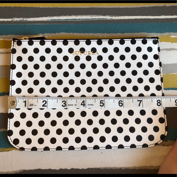 Furla Polka Dot Leather Zip Pouch EUC - Picture 9 of 12